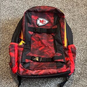 NFL Red and Black Kansas City Chiefs Backpack with Yellow Accents